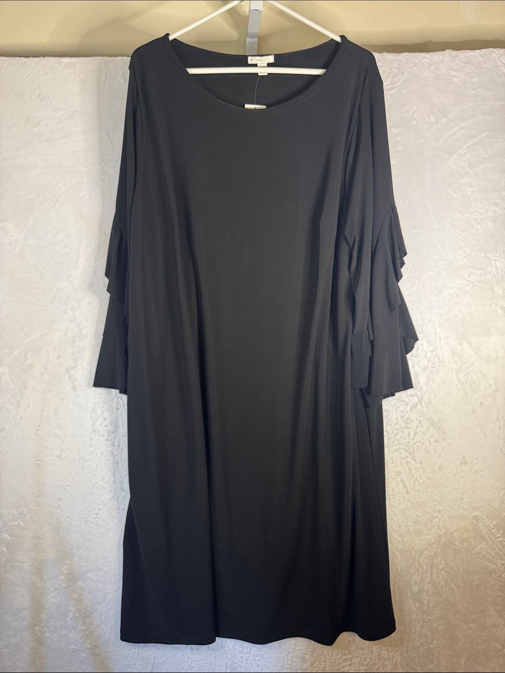 Cato NWT Black Ruffle Sleeve Midi Dress 22/24W